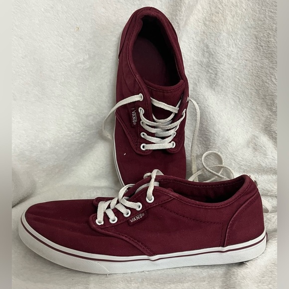 VANS Atwood Womens Size 6 Maroon Red Low Top Canvas Lace Up Sneakers Shoes - Picture 3 of 7